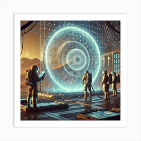 Venusian Engineers Maintaining Energy Shield Converted Art Print