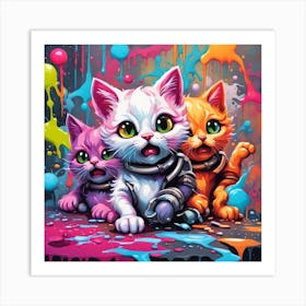 Kitten Hackers Art Print