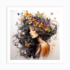 Maraclemente Abstract Black Won An With Colorful Hair Flowers A 2d1aa941 42e2 4743 B516 15231c2dfd29 Art Print