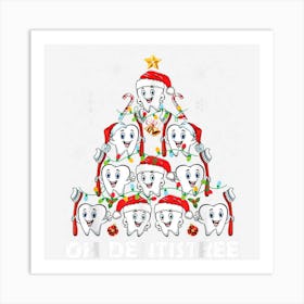 Oh Dentistree Cute Tooth Christmas Tree Matching Xmas Family Art Print