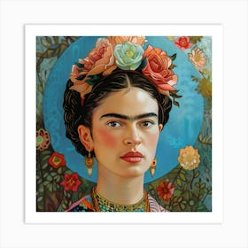 Frida Kahlo pastel art Art Print