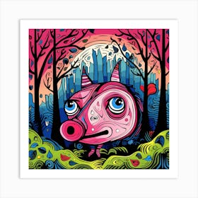 Pig In The Woods Art Print