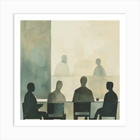 People At A Table Art Print