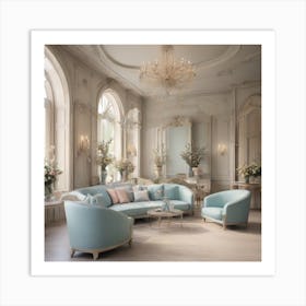 Blue Living Room Art Print