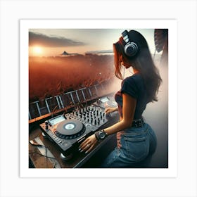 Dj Playing At A Concert Art Print