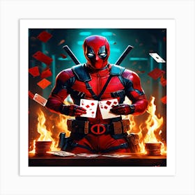 Deadpool Playing Cards Art Print