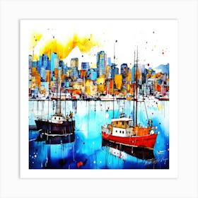 Harbour City - Vancouver Cityscape Art Print