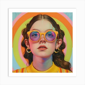 Girl With Sunglasses Art Print