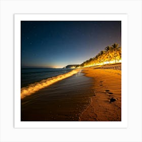 Beach At Night 1 Art Print