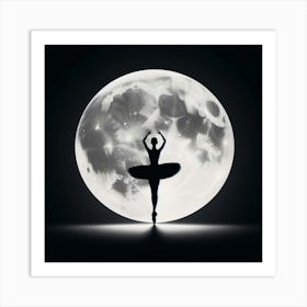 Silhouette of Ballet Dancer 1 Art Print