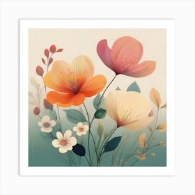 Pastel flowers Art Print