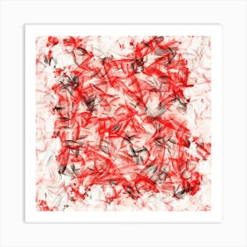 Abstract Red And White Painting Art Print