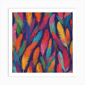 Colorful Feathers 3 Art Print