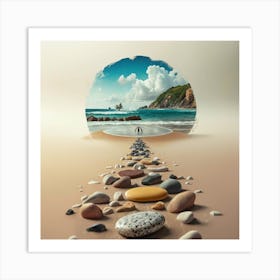 Pebbles On The Beach Art Print