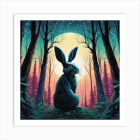 Rabbit In The Woods 39 Art Print