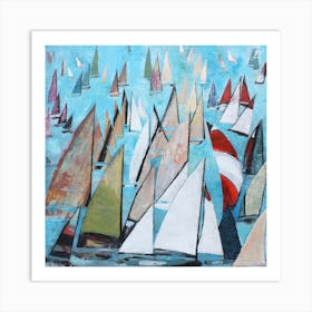 Colourful Sails Square Art Print