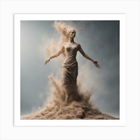 Woman In Sand Art Print