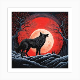 Howling Wolf 2 Art Print