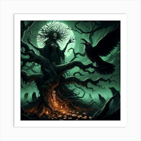 Crow Tree Art Print