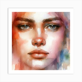 Watercolor Portrait Of A Woman 30 Art Print