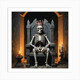 The Skeleton King Eternal Throne Of Darkness (3) Art Print