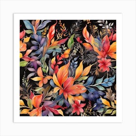 Watercolor Floral Pattern 4 Art Print