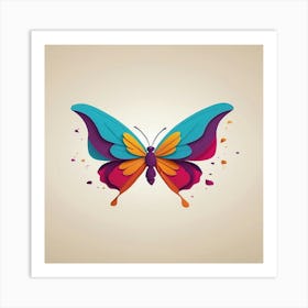 Default Minimalist Extravagantly Colored Butterfly Busting Out 3 Art Print