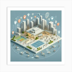 3d Cityscape Art Print