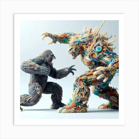 Gorilla Vs Gorilla 1 Art Print