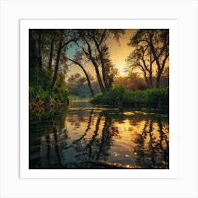 Sunrise In The Forest Art Print