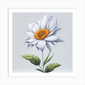 White Daisy myluckycharm Art Print