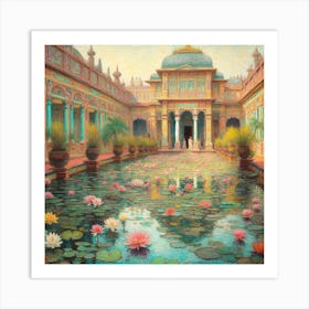 Water Lilies In The Palace Art Print