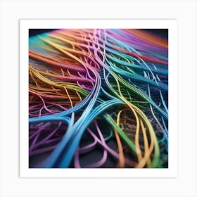 Abstract Colorful Wires 7 Art Print