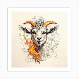 Goat With Horns 13 Art Print