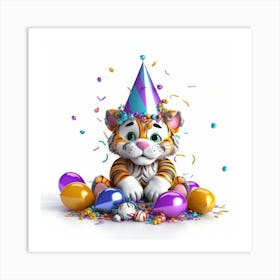 Birthday Tiger 3 Art Print