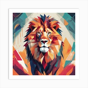 Abstract Representation Of A Majestic Lion, Bold 2 Art Print