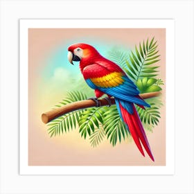 Parrot On A Branch 1 Art Print