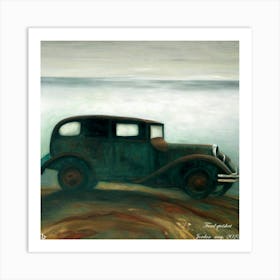 Old Car By The Sea Art Print