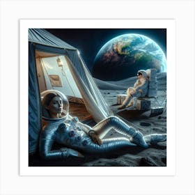 Camping On The Moon Art Print