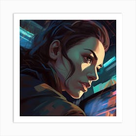 Girl In A Futuristic Setting Art Print