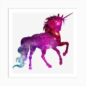 Unicorn Galaxy Squad Girls Funny Galactic Space Gift Art Print