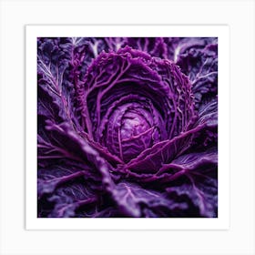 Purple Cabbage Close Up 1 Art Print