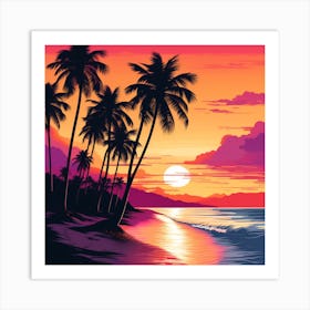 Sunset Painting Art Print