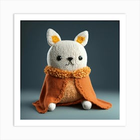 3d Cute Knitted Cape Pillow Hd Art Print