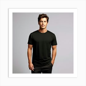 Man In Black T - Shirt 1 Art Print