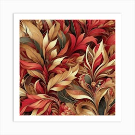 Abstract Floral Pattern 1 Art Print