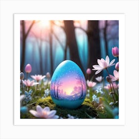 Easter Time In The Enchanted Forest Art Print