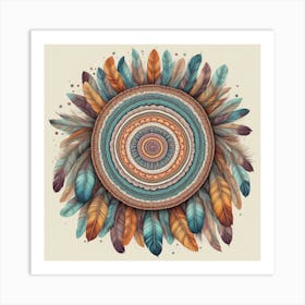 Feather Circle Canvas Print Art Print