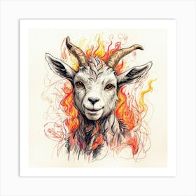 Goat In Flames 35 Art Print