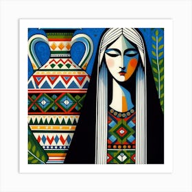 Woman With A Vase Art Print